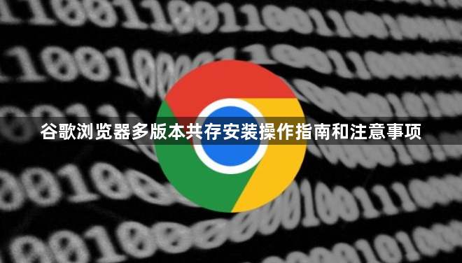 谷歌浏览器多版本共存安装操作指南和注意事项1
