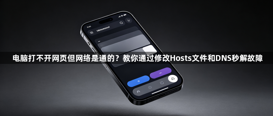 电脑打不开网页但网络是通的?教你通过修改Hosts文件和DNS秒解故障1