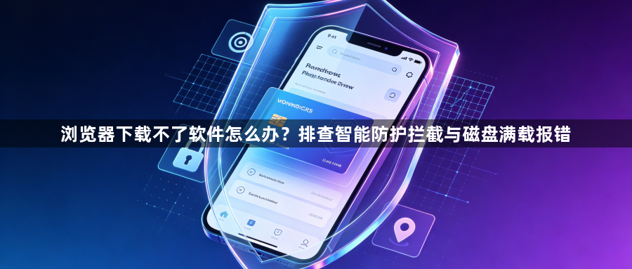 浏览器下载不了软件怎么办？排查智能防护拦截与磁盘满载报错1