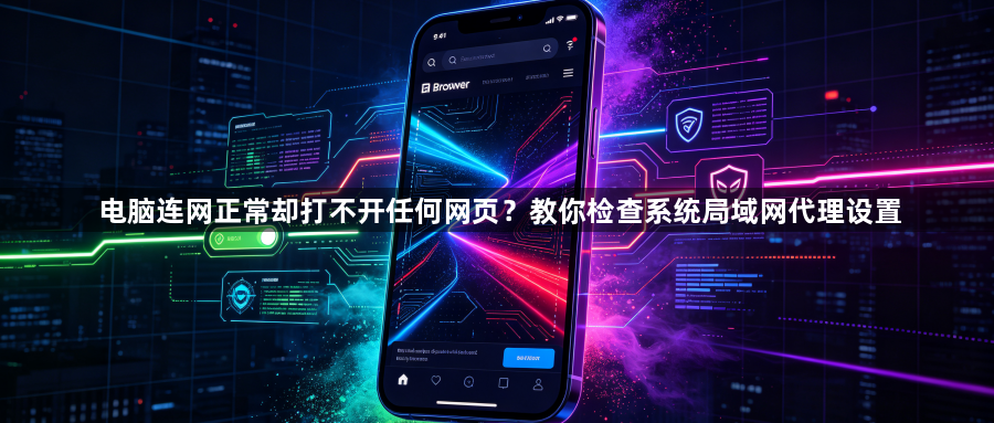 电脑连网正常却打不开任何网页?教你检查系统局域网代理设置1