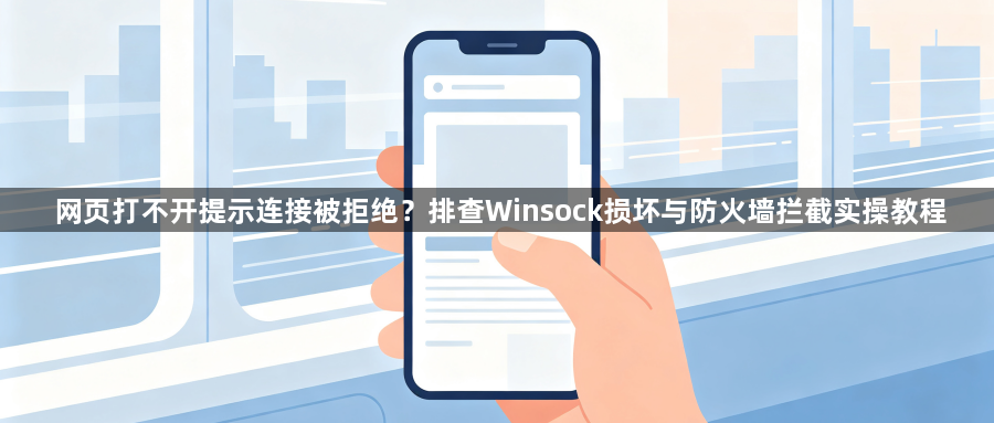 网页打不开提示连接被拒绝？排查Winsock损坏与防火墙拦截实操教程1