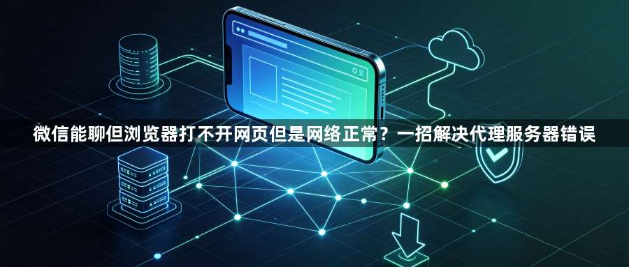 微信能聊但浏览器打不开网页但是网络正常?一招解决代理服务器错误1